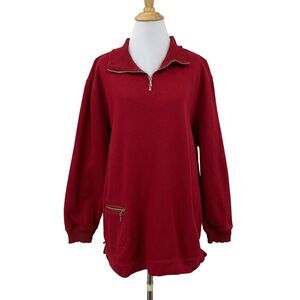 Lauren Jeans Co Sweatshirt Womens XL Extra Large Quarter Zip Pocket Pullover